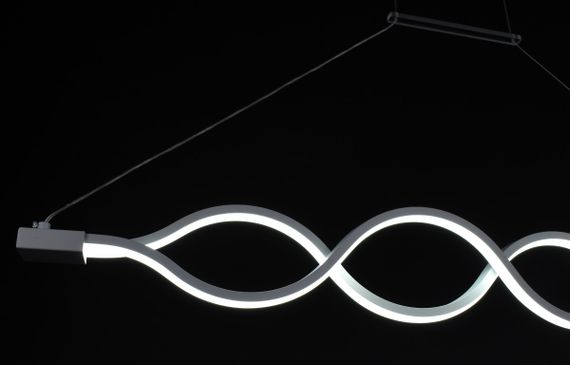 Люстра світлодіодна підвісна LED світильник для квартири на стелю лед 27442 Білий 30-110х6х122 см. | Зображення 6