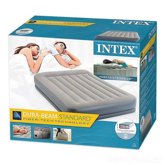 Двоспальне надувне ліжко Intex 203х152х30 см (64118), з ел. насосом | Зображення 2