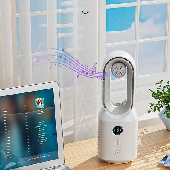 Настільний вентилятор F8 3in1 з Bluetooth-динаміком і нічником 4000mAh White | Зображення 4