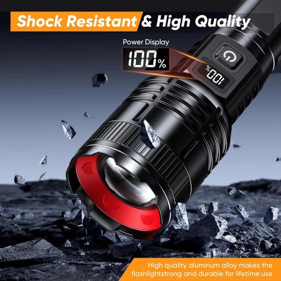 Ліхтар тактичний, акумуляторний, супер'яскравий, USB-зарядний, 2 шт., зум, 5 режимів, потужний ліхтар | Зображення 3
