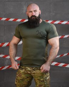 Тактическая потоотводящая футболка SABUR ВИКИНГ ОЛИВА  ВТ0975