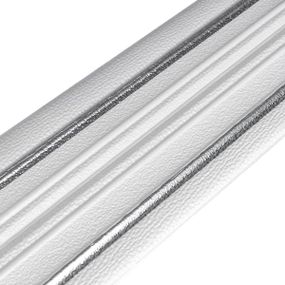 Плинтус РР самоклеющийся 2300х140х4мм Белый с серой полоской (D) SW-00001809