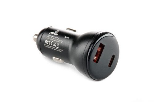 Автомобильное зарядное устройство USB/Tipe-C (12/24V - 5V 3A) черный 12 Atelie