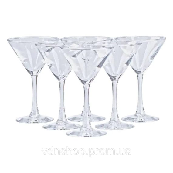 Набор бокалов на высокой ножке 6 штук по 190 мл 6 штук для мартини HP563 | Зображення 1