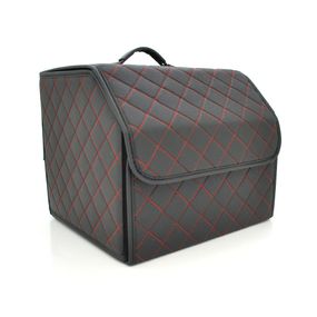 Складаний шкіряний автомобільний органайзер 330*320*300, Black-Red