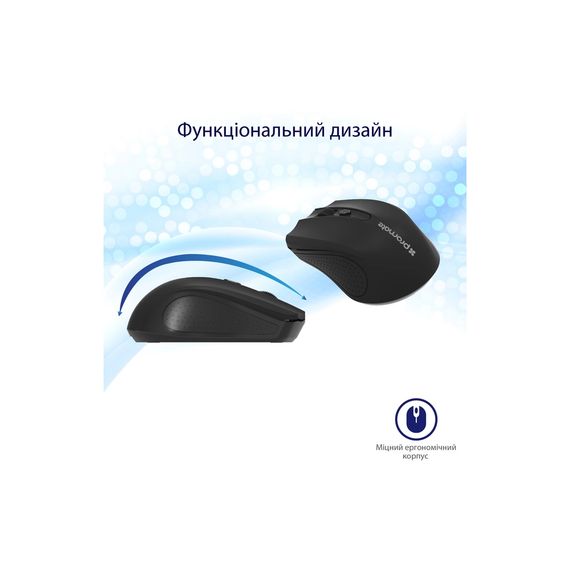 Мишка Promate Clix-8 Wireless Black (clix-8.black) | Зображення 1