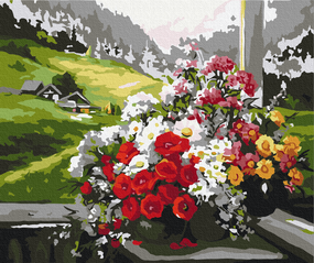 Картина за номерами "Букет на вікні" 40x50 BS9500