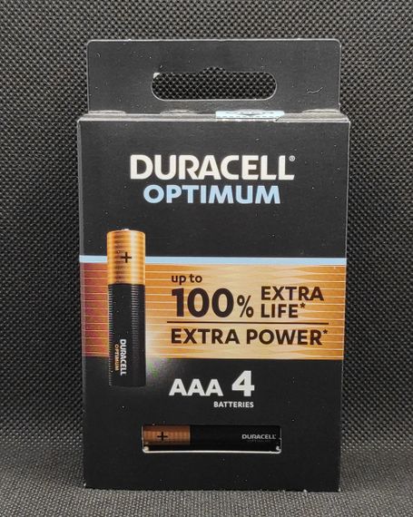 Батарейка мини-пальчиковая LR03 Duracell OPTIMUM ( 4шт. ) | Зображення 1