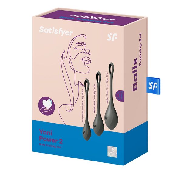 Набір йоні намистин Satisfyer Yoni Power 2 Black, діаметр 2-2,5-3см, маса 22-44-73 г | Зображення 4