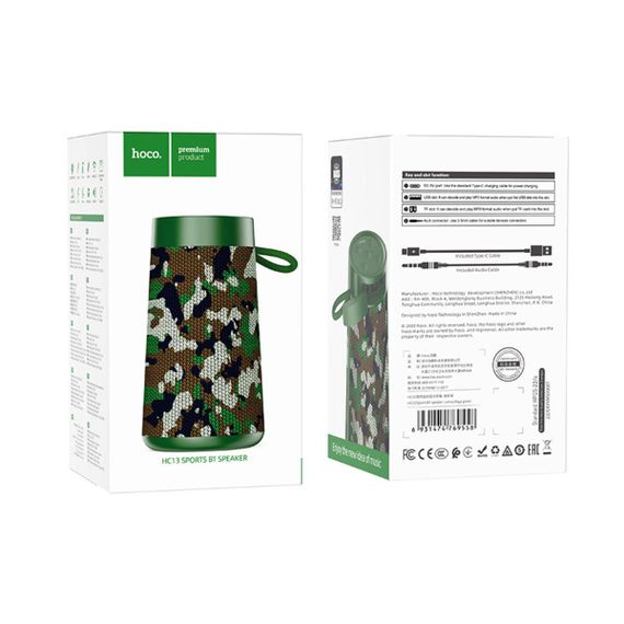 Портативна колонка HOCO HC13 Sports BT speaker Camouflage Green | Зображення 2