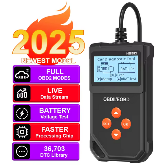 Автосканер OBD2 MS812 з очищенням помилок тестом акумулятора та пт.д.