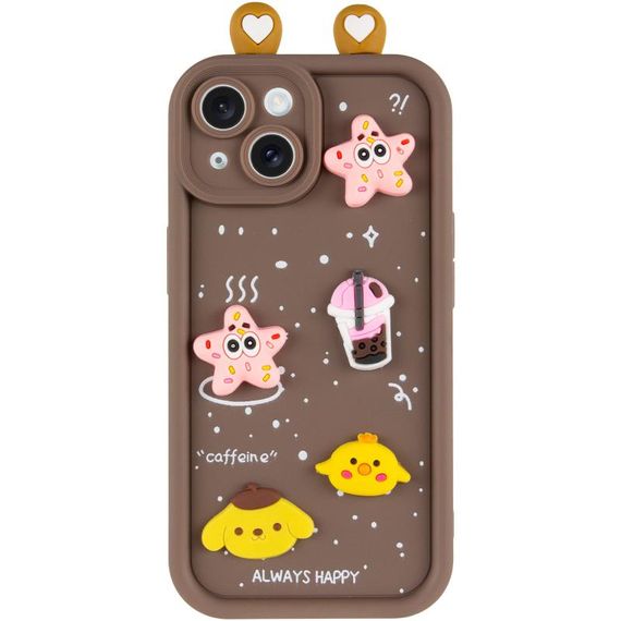 Чехол TPU Toys Case with Ears для Apple iPhone 14 (6.1") Brown | Зображення 1