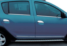 Накладки на ручки (4 шт., нерж.) Carmos - Турецька сталь для Dacia Logan III 2013-2024 рр