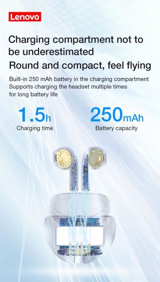 Бездротові навушники Lenovo Original HT38 Bluetooth 5.0 TWS Earphone | Зображення 5