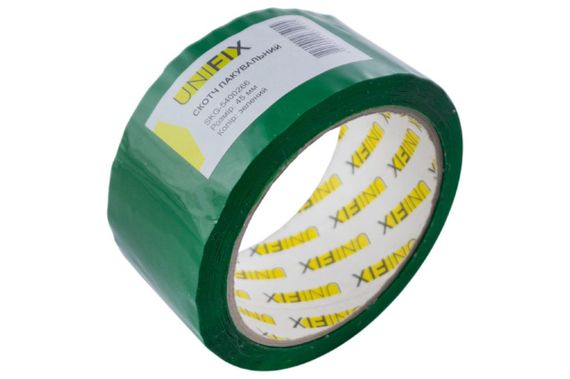 Лента клейкая упаковочная зеленая 45мм 200 SKG-5400266 UNIFIX | Зображення 3