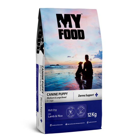 Сухий Корм Myfood Суперпреміум для цуценят середніх та великих порід з Ягням та Рисом 12 кг