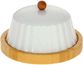 Блюдо бамбукове Nouvelle Home Naturel з порцеляновою кришкою, 17см