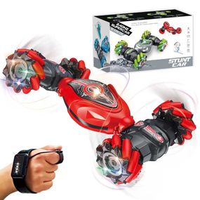 Трюковая Машинка Перевёртыш с Браслетом и Пультом Управления + Вращение на 360° и Дрифт + Музыка и LED Подсветка Stunt Car 28 см