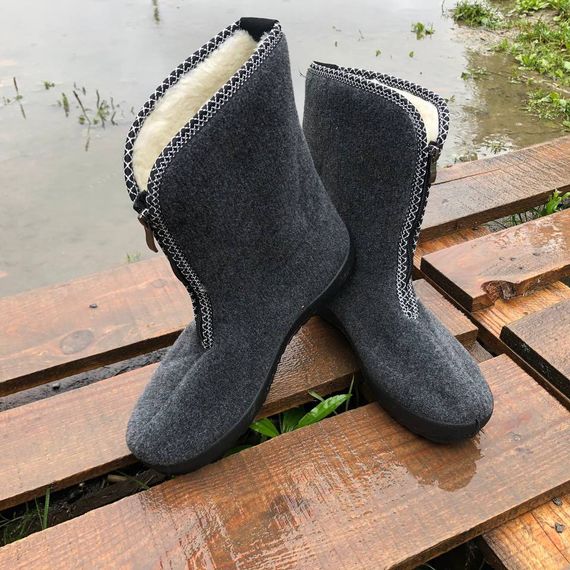 Жіночі чоботи 39р 25см. Хутряні, високі, утеплені, Теплі капці чуні, Суконні зимові бурки | Зображення 1