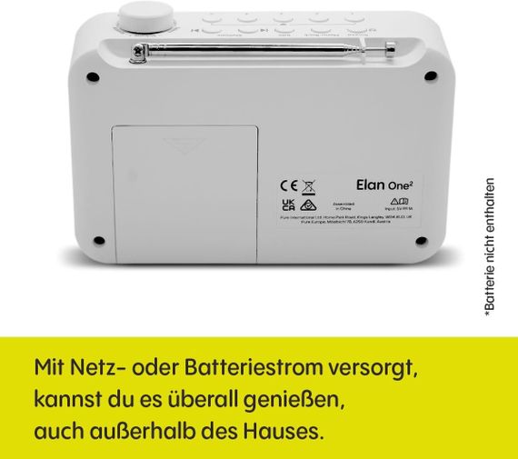 Портативное радио с Bluetooth 5.1, DAB+, FM, LCD-дисплеем памятью на 10 станций, радиоприемник белый Pure | Зображення 4