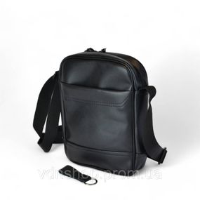 Кожаный мессенджер, Мужска черная сумка, Сумка месенжер кожаная, Барсетка мужская через плечо VY-51