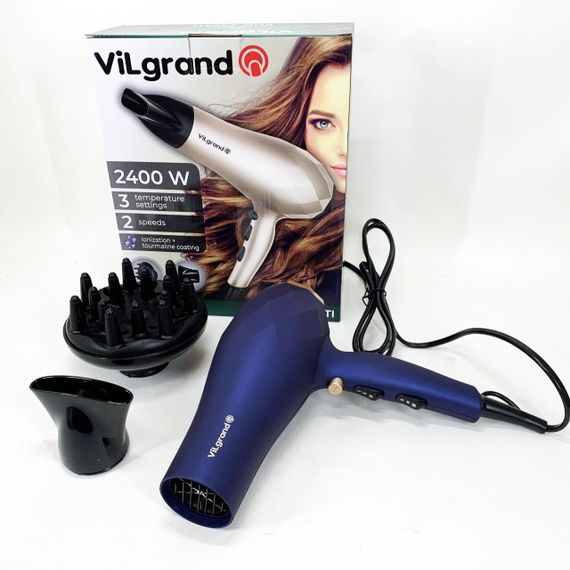 Женский профессиональный фен для укладки волос VILGRAND VHD 2424TI 2400 Вт, Фен без вреда для волос CE-73 | Зображення 7