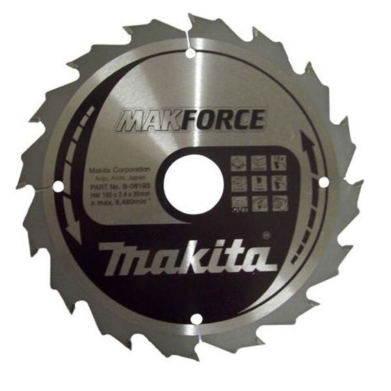 Диск пильный по дереву 180х30 мм 16T Makita Makforce B-08193