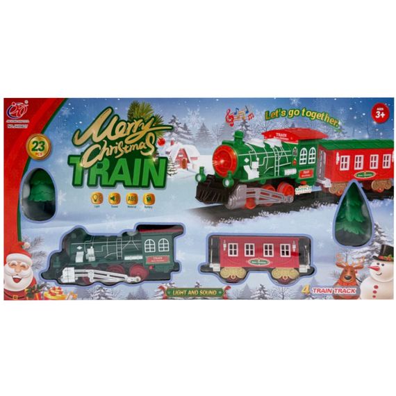 Детский игровой набор "Железная дорога" JHX6636-37(Red) фигурки, звук, свет