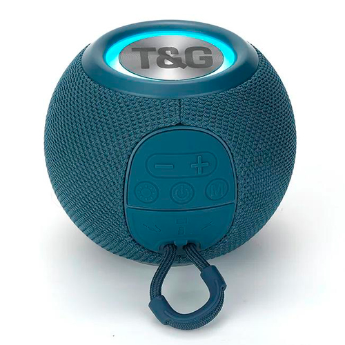 Портативная Bluetooth колонка TG337 с RGB подсветкой и функцией громкой связи, радио, синяя | Зображення 1