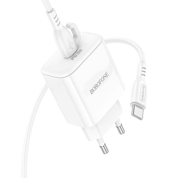 Сетевое Зарядное Устройство Borofone BA81A 1USB-C PD/QC 20W+Type-C to Type-C | Зображення 2
