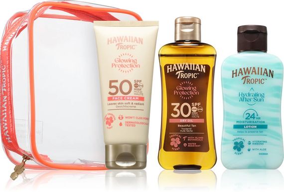 Подарунковий набір Hawaiian Tropic Mini Protection Trio (SPF face cream, SPF dry oil, After Sun Lotion)