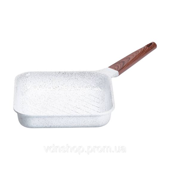 Сковорода-гриль алюминиевая, квадратная, 2,5 л, с антипригарным покрытием, 24 см MGC White HP-4-438W