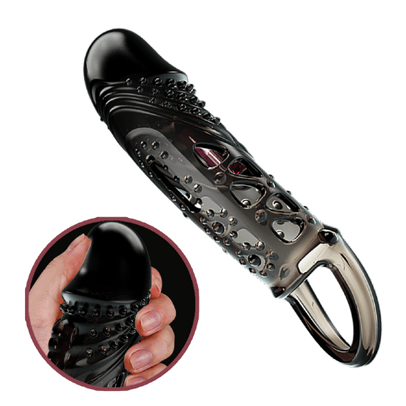 Насадка на член - Pretty Love Cecelia Vibrating Penis Sleeve Black sexstyle | Зображення 6