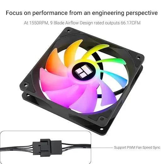 Вентилятор для охолодження комп'ютера 120 мм тихий 3 шт Thermalright TL-C12C-S ARGB | Зображення 3