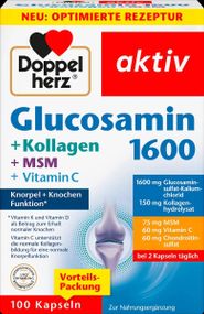 Доппельгерц Глюкозамин+Хондроитин+Коллаген для лечения суставов Doppelherz Glucosamin+Kollagen+MSM+C, 100 шт.