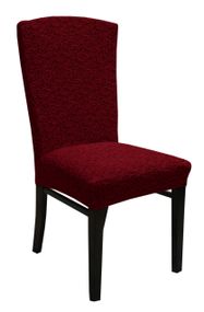Жаккардовые чехлы на стулья без юбки Бордовые