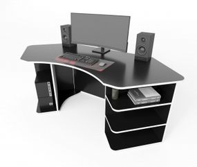 Стол компьютерный Comfy-Home Karbid черныйбелый
