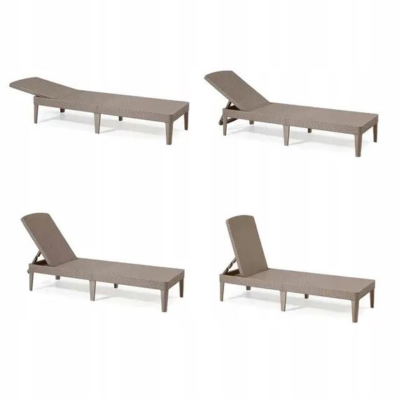 Шезлонг лежак раскладной пластиковый Keter (Кетер) Allibert Jaipur Sun lounger (17205843) Капучино | Зображення 4