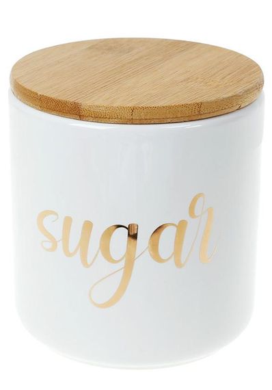 Банка Merceyl "Sugar" 550мл керамічна з бамбуковою кришкою, біла