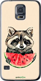 Чохол на Samsung Galaxy S5 Duos SM G900FD Єнотик з кавуном "4605t-62-2448"