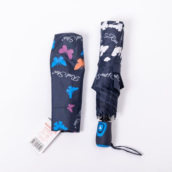 Парасолька напівавтомат з принтом міцна з поліестеру діаметр 97 см Синій HP-23-2BL | Зображення 5