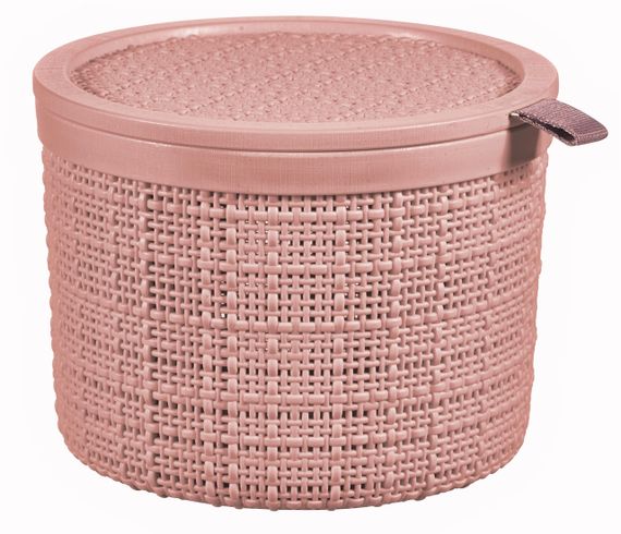 Корзина для зберігання з кришкою Curver (Курвер) Jute 2 л (01903) Рожевий