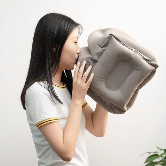 Надувна обіймальна подушка для подорожей (55х35х30см), в чохлі / Подушка-обіймашка для тривалих поїздок | Зображення 5