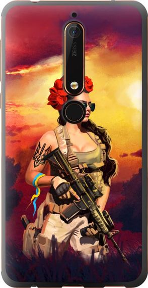 Чехол на Nokia 6 2018 Украинка с оружием "5316u-1386-17620"