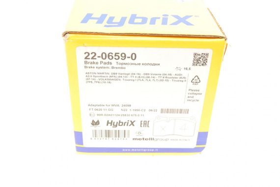 Колодки гальмівні передні Audi TT 09-14 VW Touareg 02- 22-0659-0 | Зображення 6