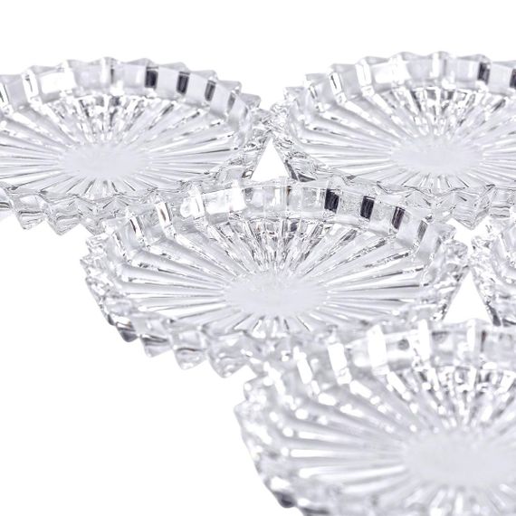 Набір із 6 тарілок для подачі по 12 см скляні прозорі круглі HP-YH-31 | Зображення 6