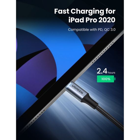 Дата кабель USB-C to USB-C 3.0m 5A 100W US316 Black Ugreen (90120) | Зображення 3