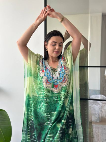 Сукня-туніка з орнаментом зелена PLUS SIZE | Зображення 7