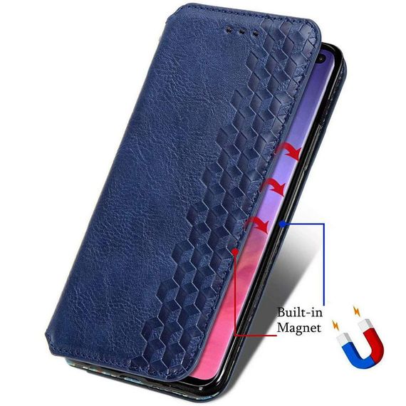Кожаный чехол-книжка GETMAN Cubic (PU) для Samsung Galaxy A23 4G Синий | Зображення 3