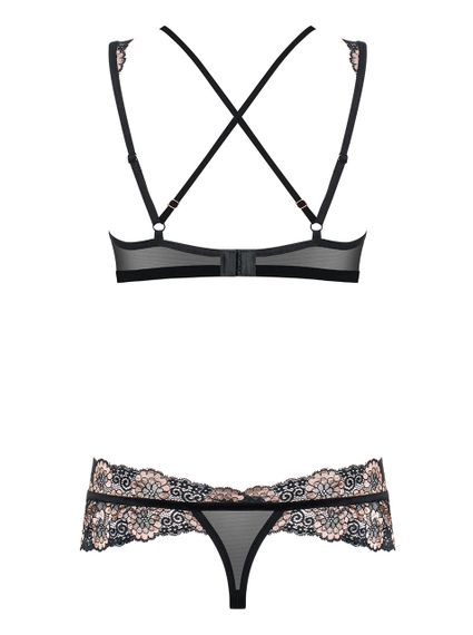 Боди кружевное Obsessive 873-SEA-1 с узорами, черный, S/M sexstyle | Зображення 5